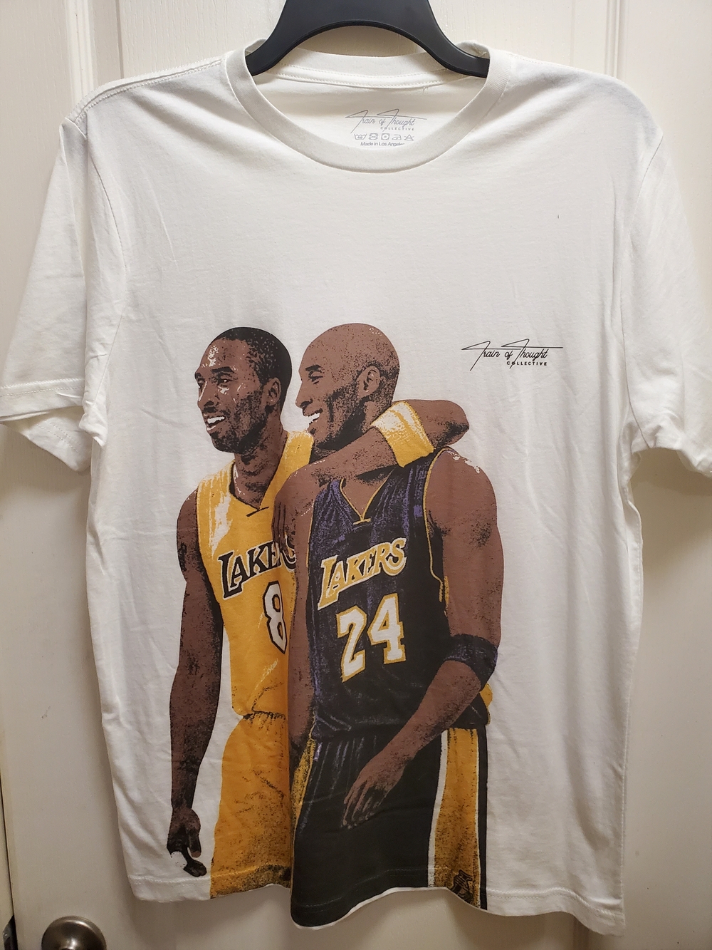 Kobe Bryant Graphic Tee - White with Yellow & Purple - NWOT / Large